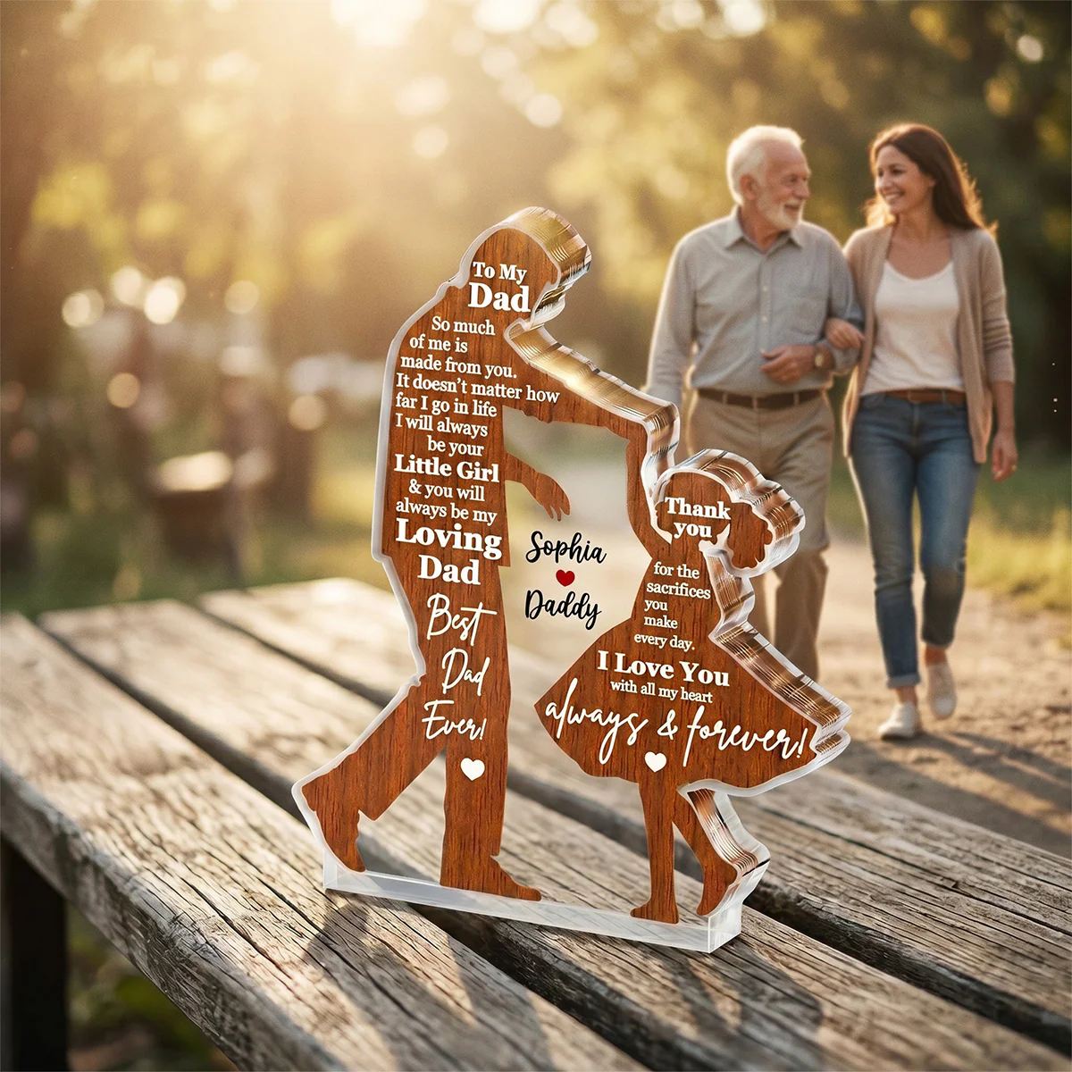 I Will Always Be Your Little Girl Father & Daughter Dancing - Personalized Acrylic Block Plaque - Sentimental Gift For Dad From Daughter - Image 6