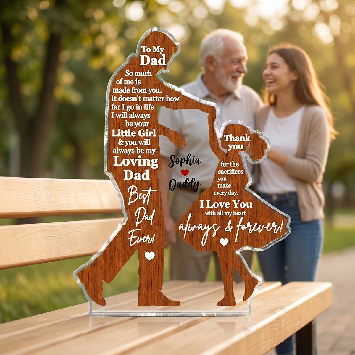 I Will Always Be Your Little Girl Father & Daughter Dancing - Personalized Acrylic Block Plaque - Sentimental Gift For Dad From Daughter - Image 7