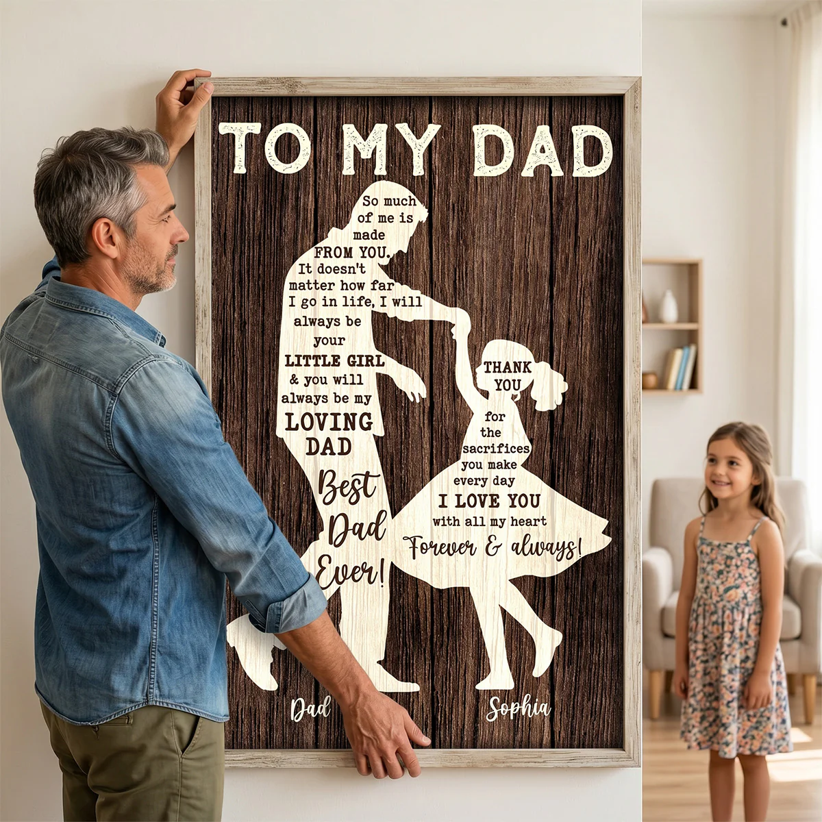 I Will Always Be Your Little Girl Father & Daughter Dancing - Personalized Poster - Sentimental Father's Day Gift For Dad From Daughter - Image 3