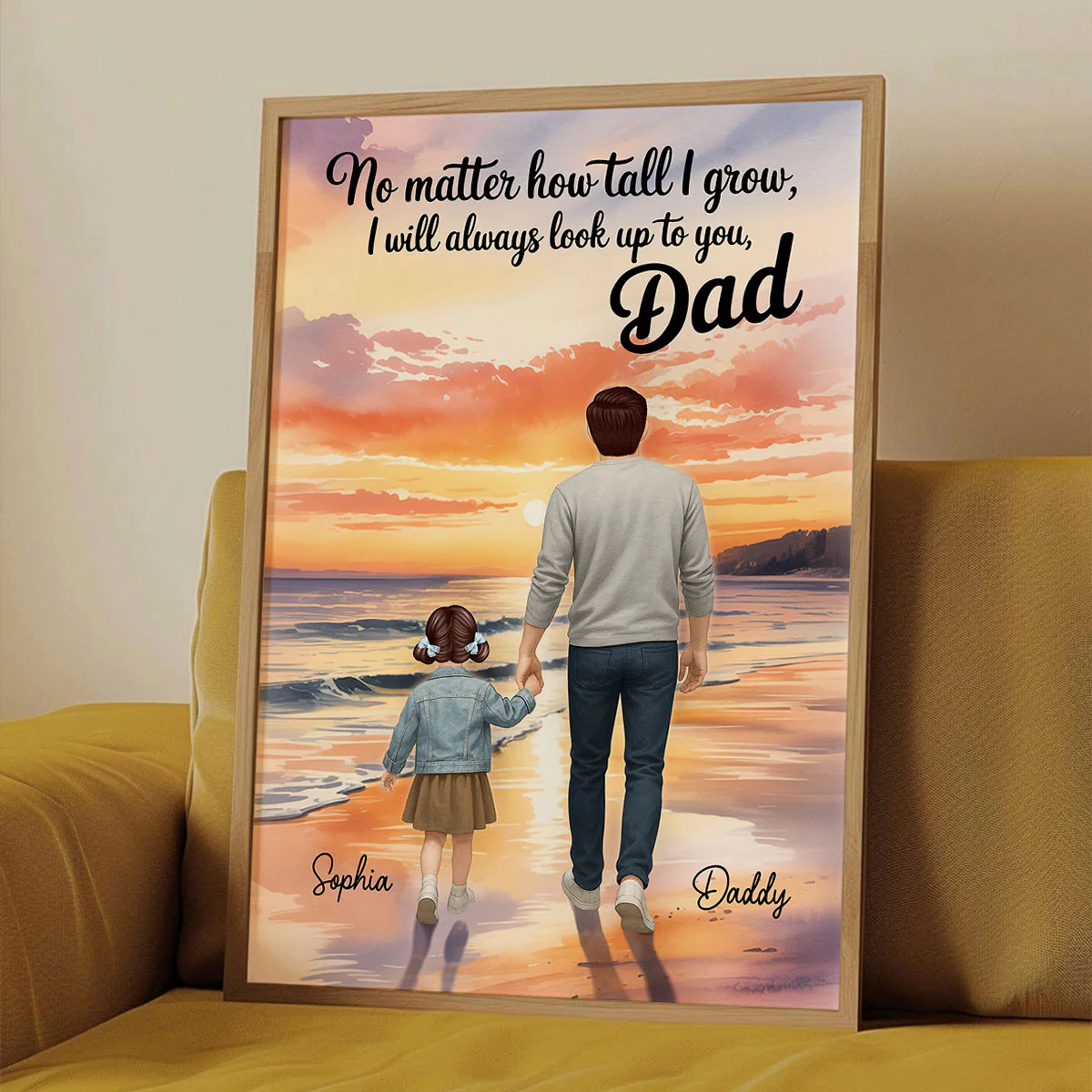 I Will Always Look up to You Dad Personalized Poster, Father's Day Gift for Dad - Image 2