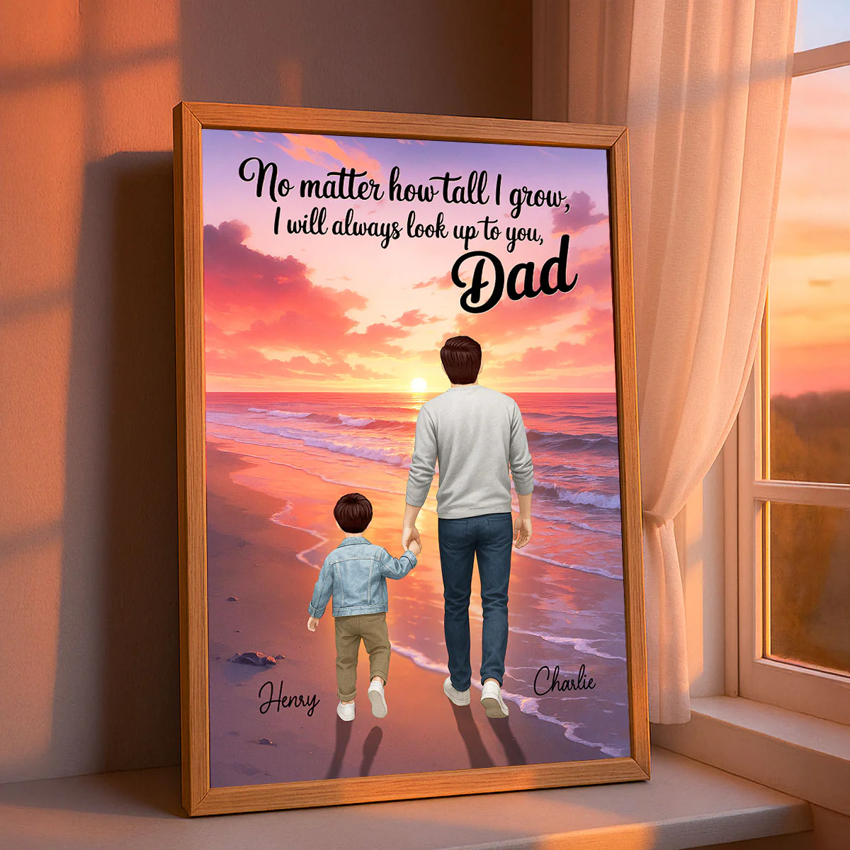 I Will Always Look up to You Dad Personalized Poster, Father's Day Gift for Dad - Image 3
