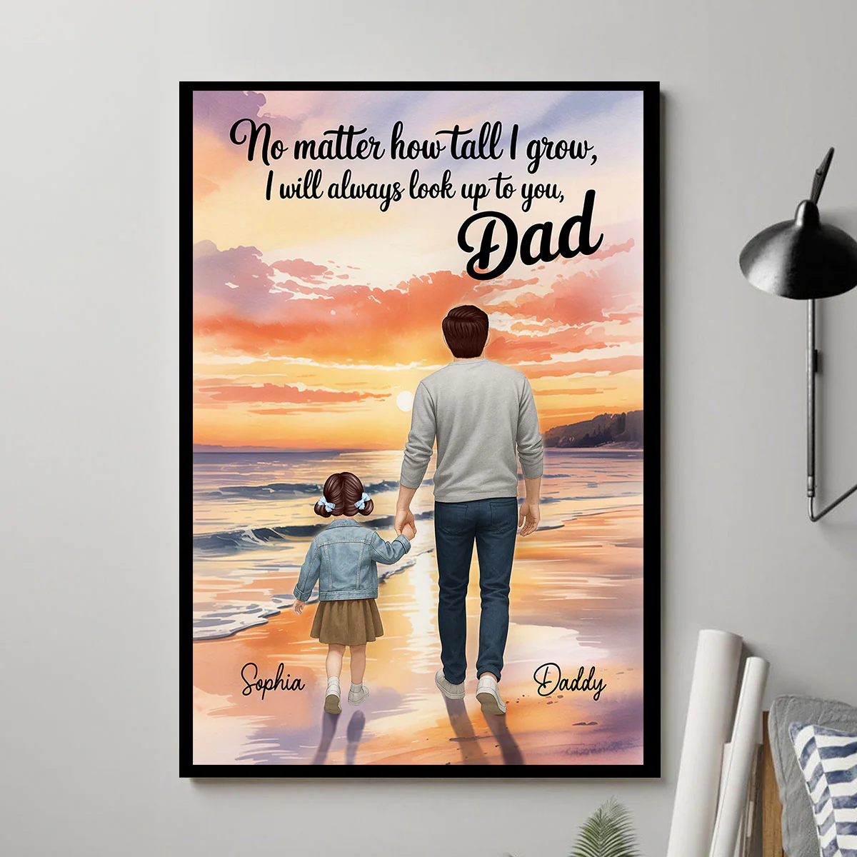 I Will Always Look up to You Dad Personalized Poster, Father's Day Gift for Dad - Image 4
