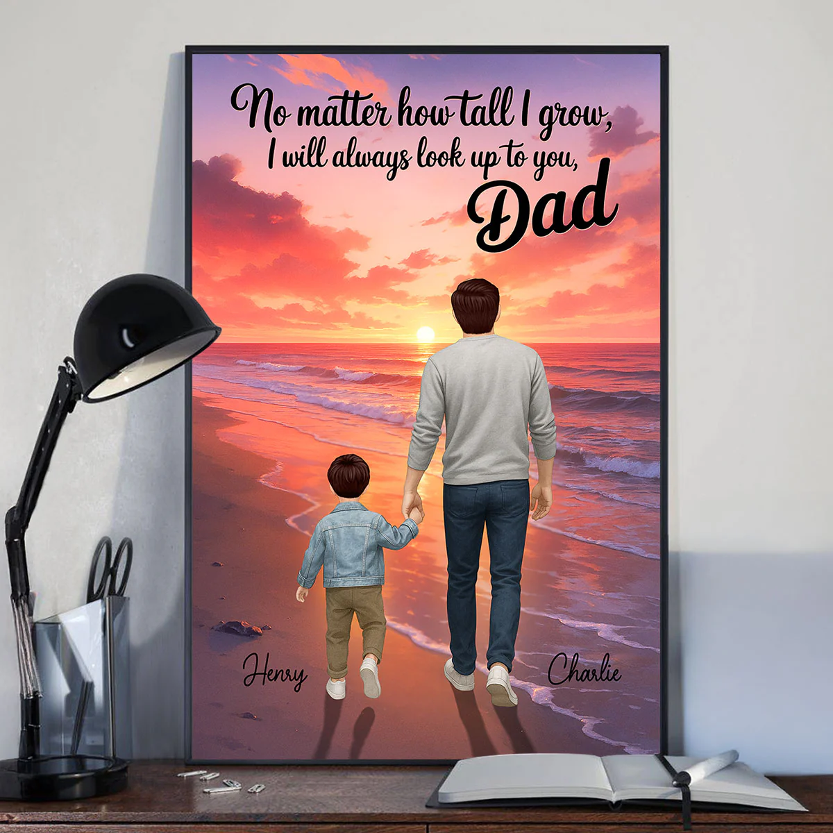 I Will Always Look up to You Dad Personalized Poster, Father's Day Gift for Dad - Image 5