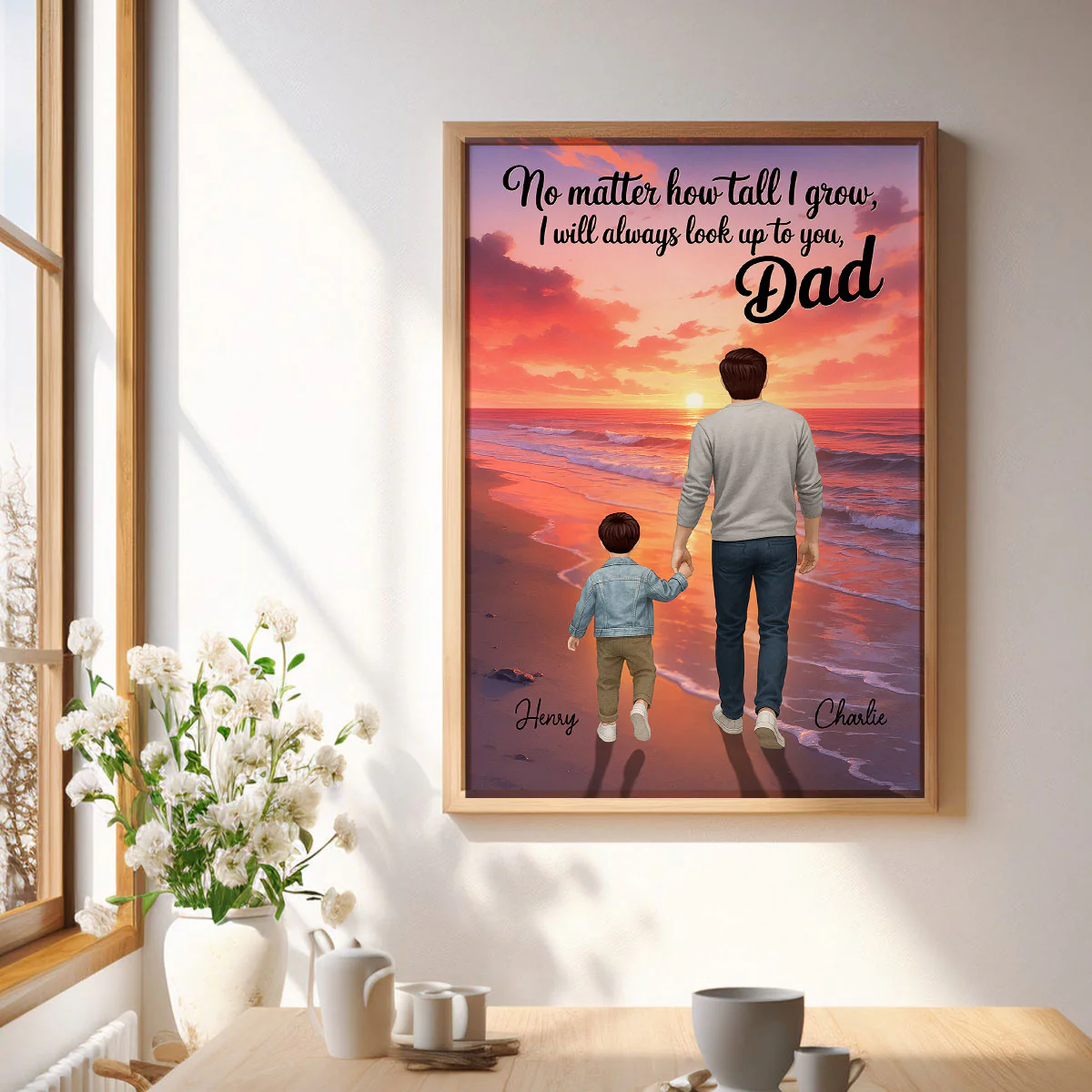 I Will Always Look up to You Dad Personalized Poster, Father's Day Gift for Dad - Image 7