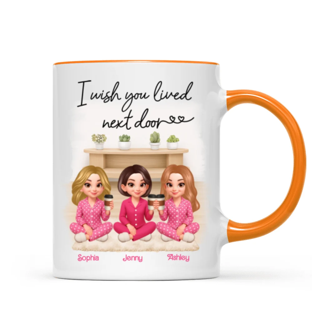 I Wish You Lived Next Door Best Friends - Personalized Mug - Christmas Gift for Besties - Image 15