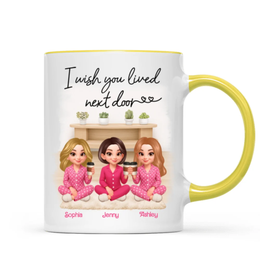 I Wish You Lived Next Door Best Friends - Personalized Mug - Christmas Gift for Besties - Image 16