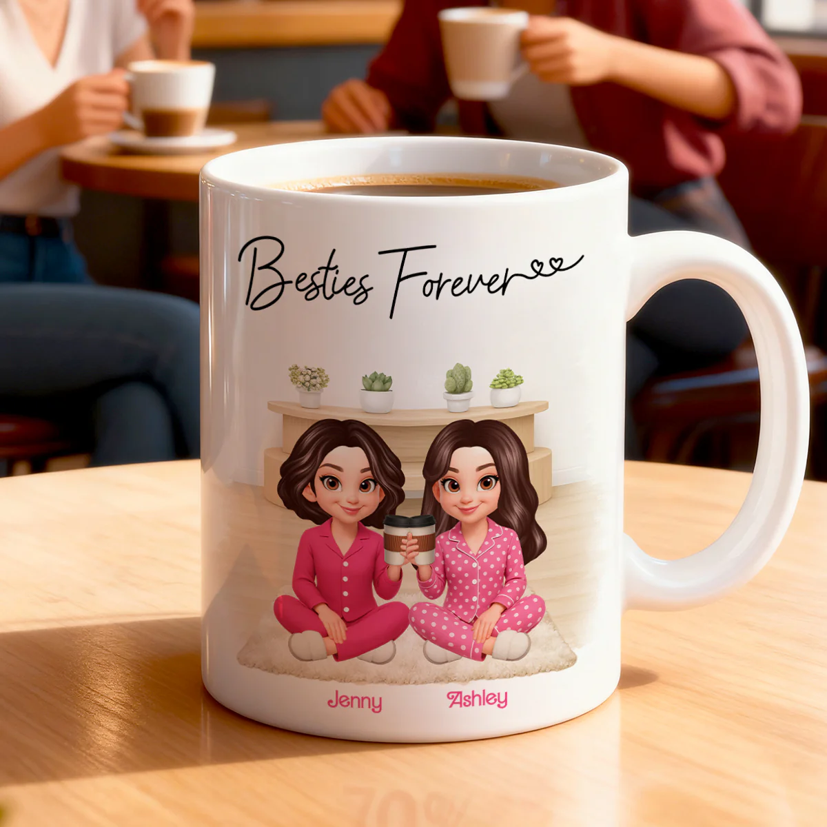I Wish You Lived Next Door Best Friends - Personalized Mug - Christmas Gift for Besties - Image 7