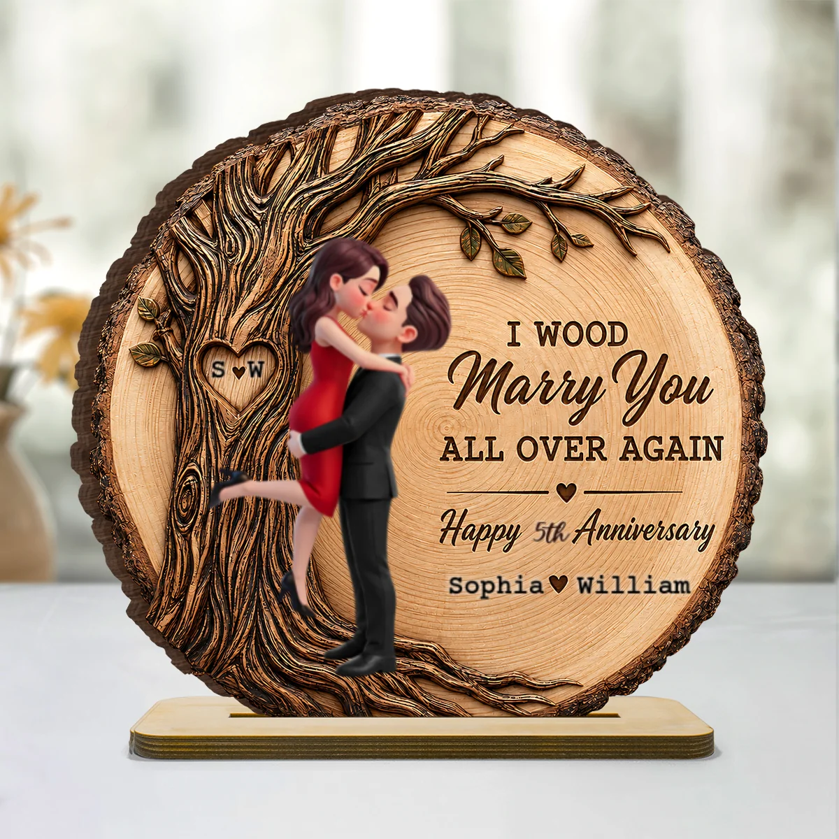 I Would Marry You All Over Again - Personalized 2-Layered Wooden Plaque - Couple Anniversary Gift for Her, for Him - Image 10