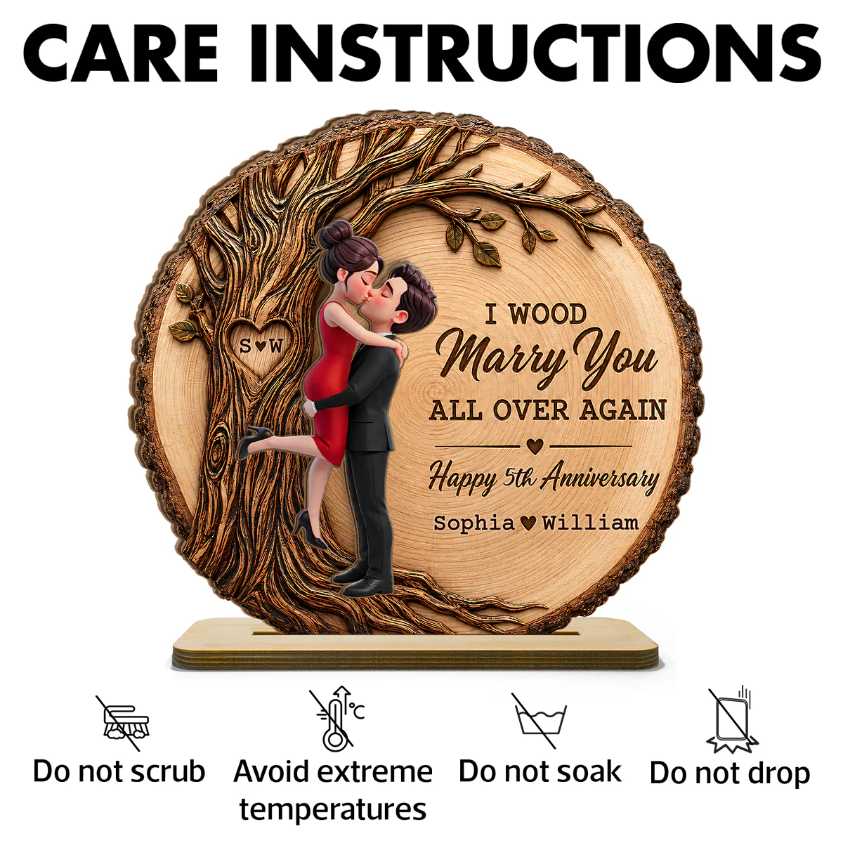 I Would Marry You All Over Again - Personalized 2-Layered Wooden Plaque - Couple Anniversary Gift for Her, for Him - Image 8