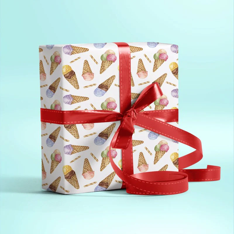 Ice Cream Cones Gift Wrapping Paper - Image 3