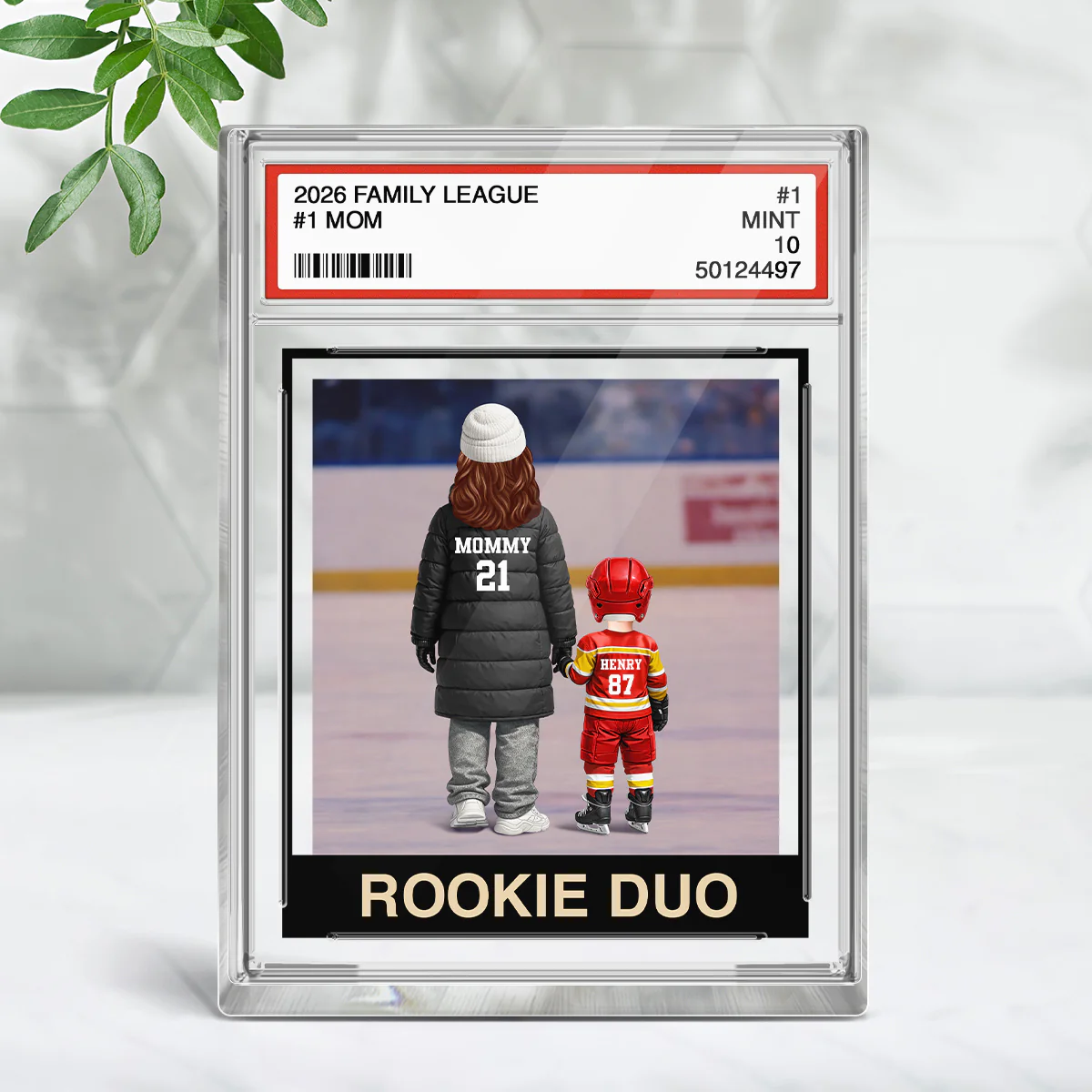 Ice Hockey Mom Kids Trading Card Style - Personalized Acrylic Block Plaque - Gift For Hockey Mom - Image 3