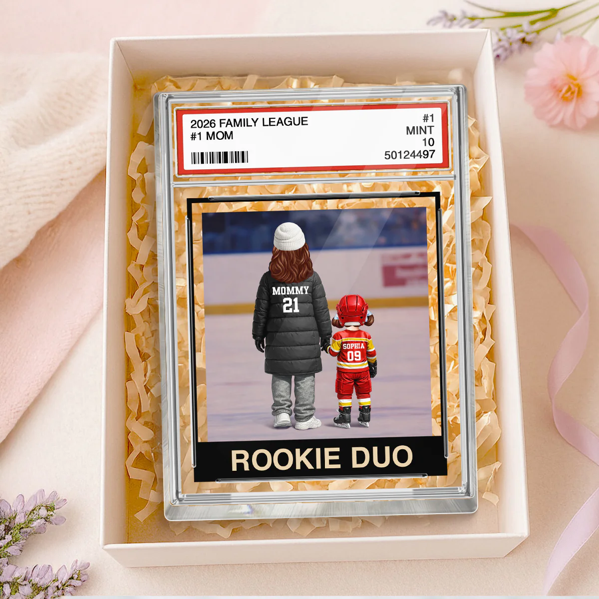 Ice Hockey Mom Kids Trading Card Style - Personalized Acrylic Block Plaque - Gift For Hockey Mom - Image 5