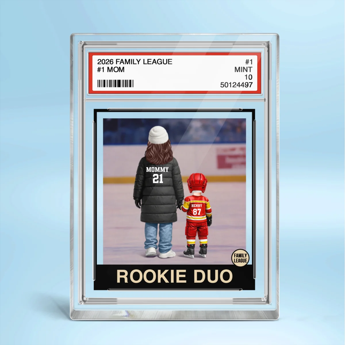 Ice Hockey Mom Kids Trading Card Style - Personalized Acrylic Block Plaque - Gift For Hockey Mom - Image 8