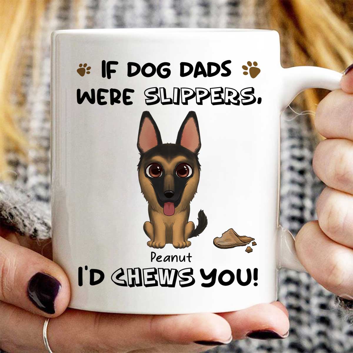 I‘d Chews You Funny Gift For Dog Lover Cute Watercolor Dogs Personalized Mug - Image 2