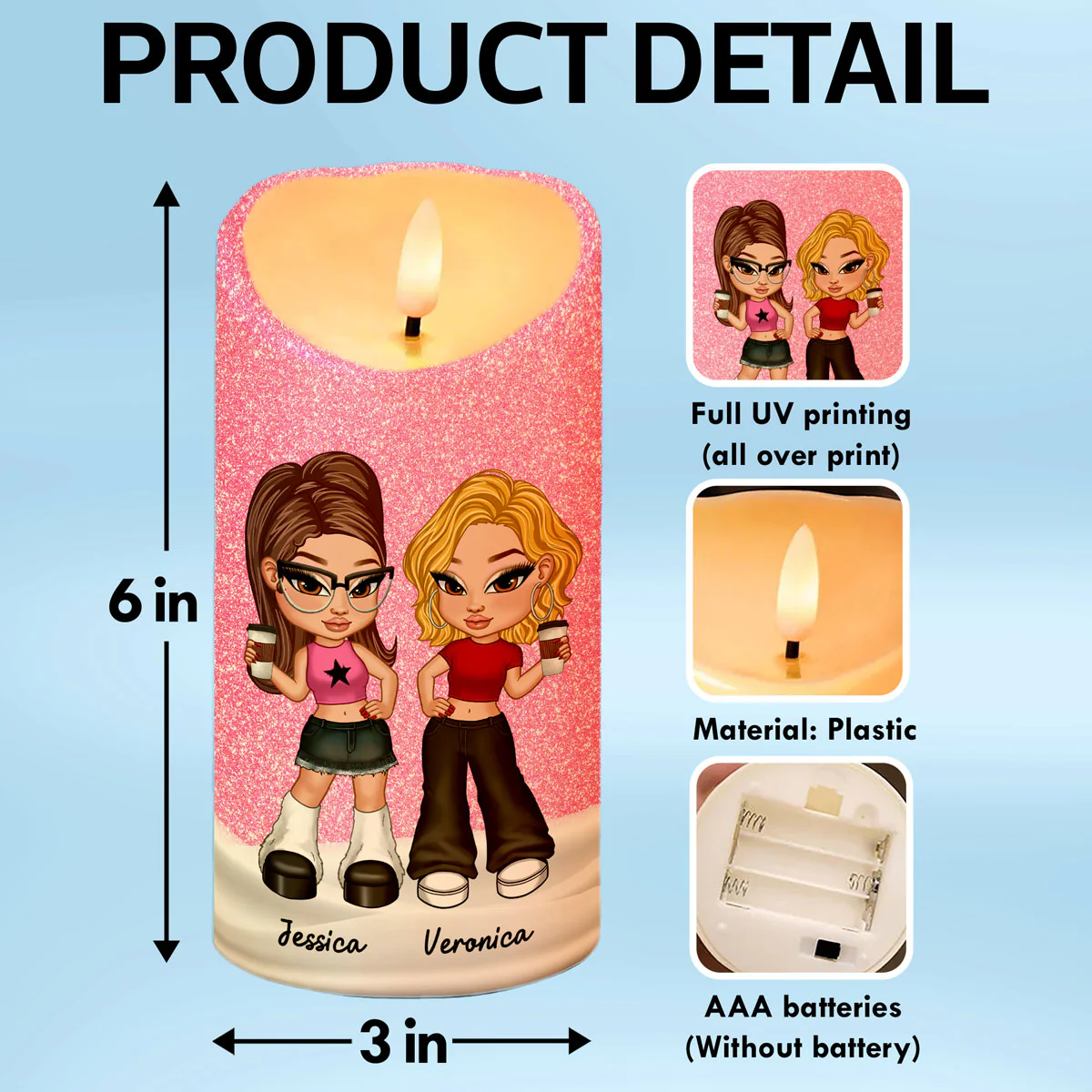 I'd Punch A Bitch For You Besties Gift Personalized LED Candle - Image 8