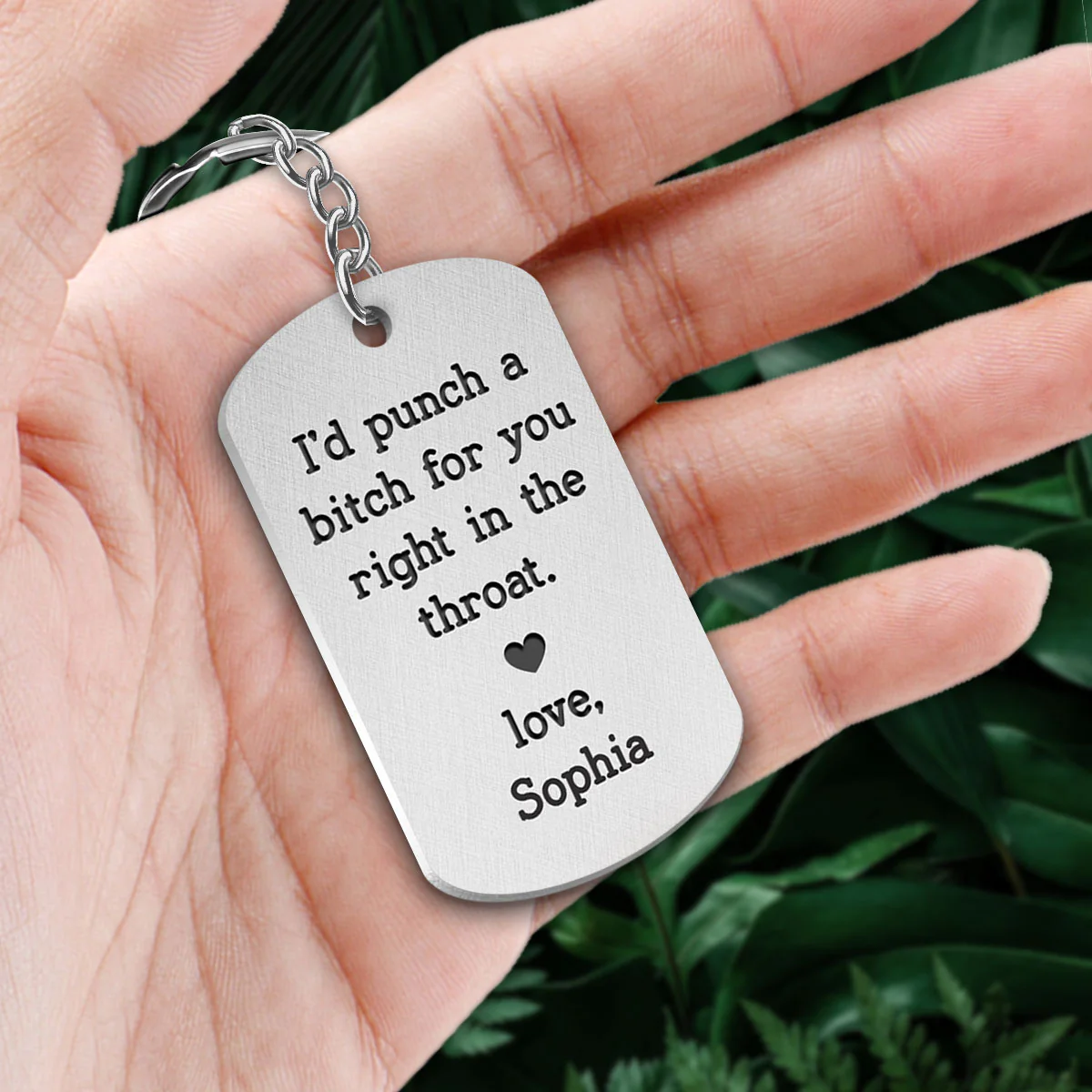 I'd Punch A Bitch For You Gift For Besties Personalized Metal Keychain - Image 2