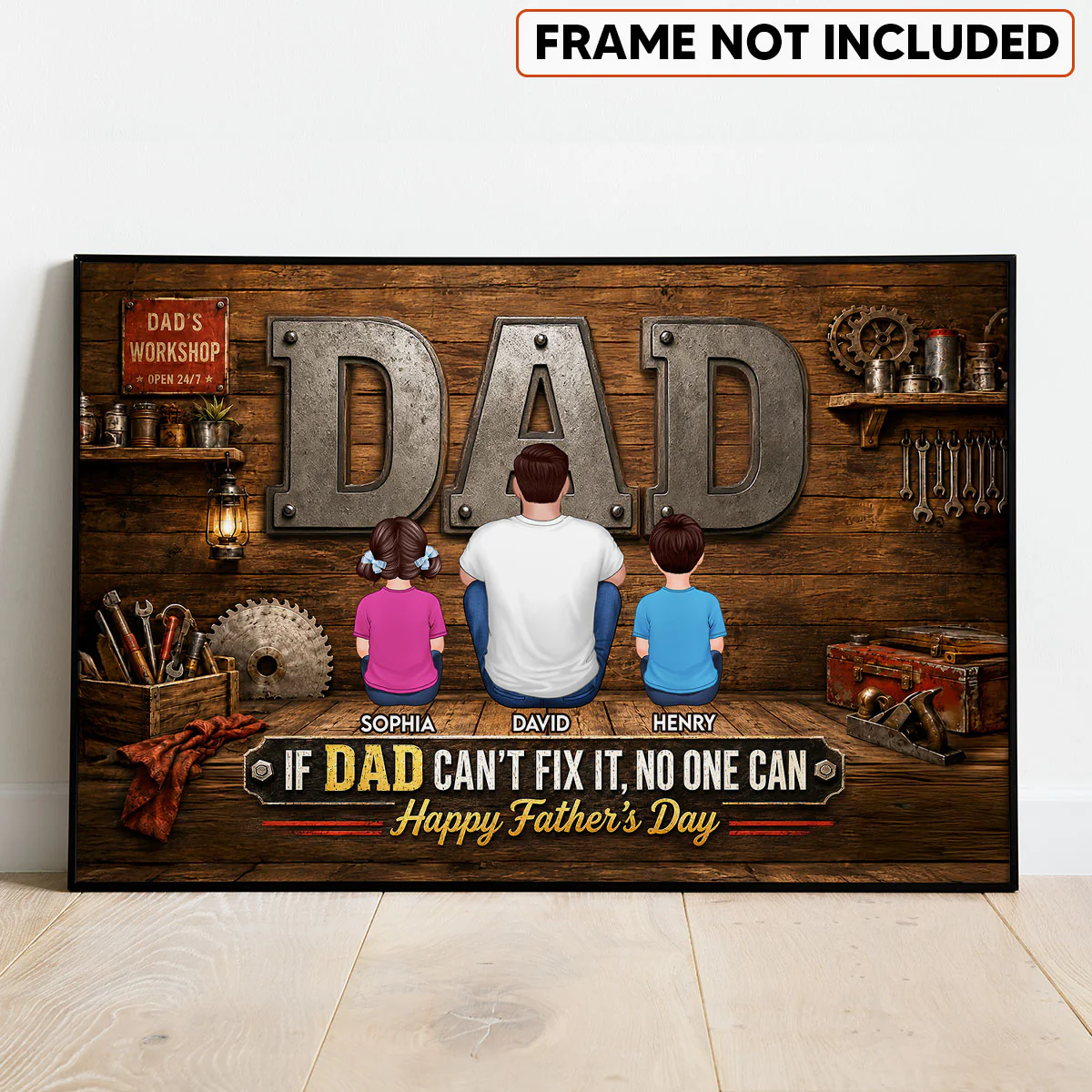 If Dad Can't Fix It No One Can - Personalized Poster - Father's Day Gift For Dad, Husband, DIY Dad, Handyman - Image 3