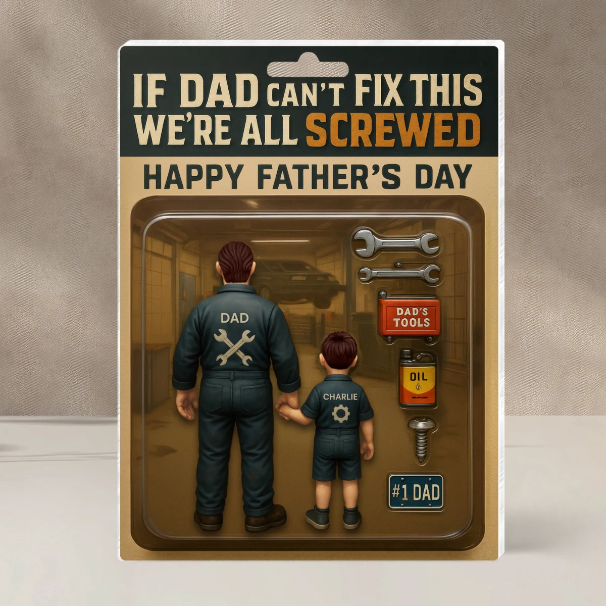 If Dad Can't Fix This We're All Screwed, Mechanic Handy Man Custom Figure Personalized Acrylic Block Plaque, Gift for Dad, Gift for Husband - Image 8