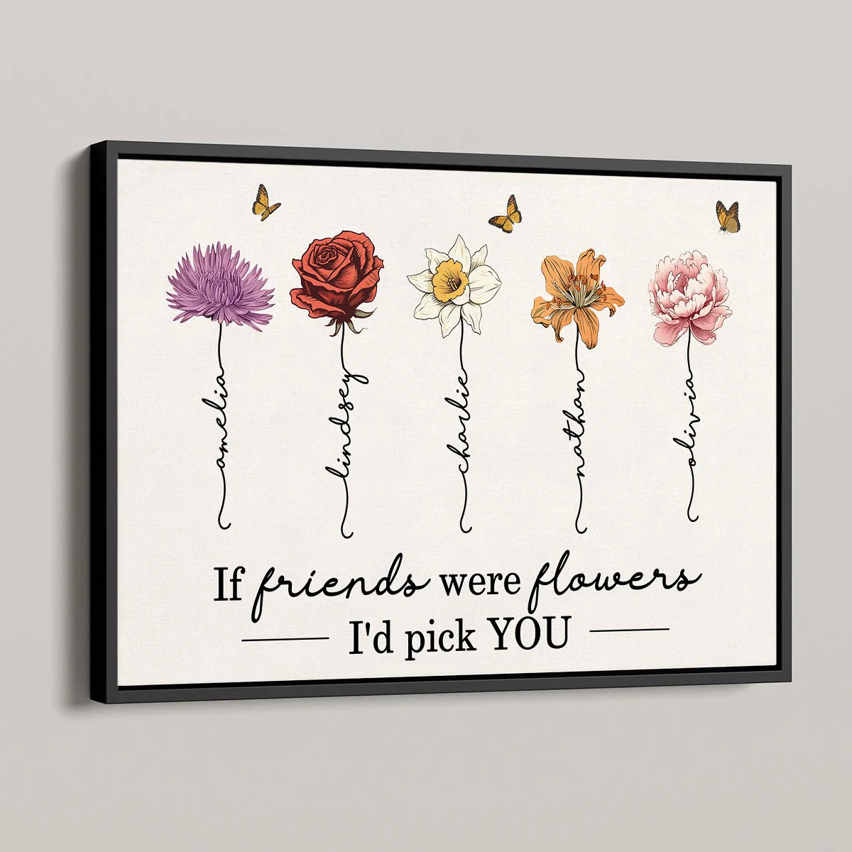 If Friends Sisters Were Flowers I'd Pick You Birth Month Flowers Personalized Poster, Gift For Best Friends, Besties, BFF, Sisters - Image 4