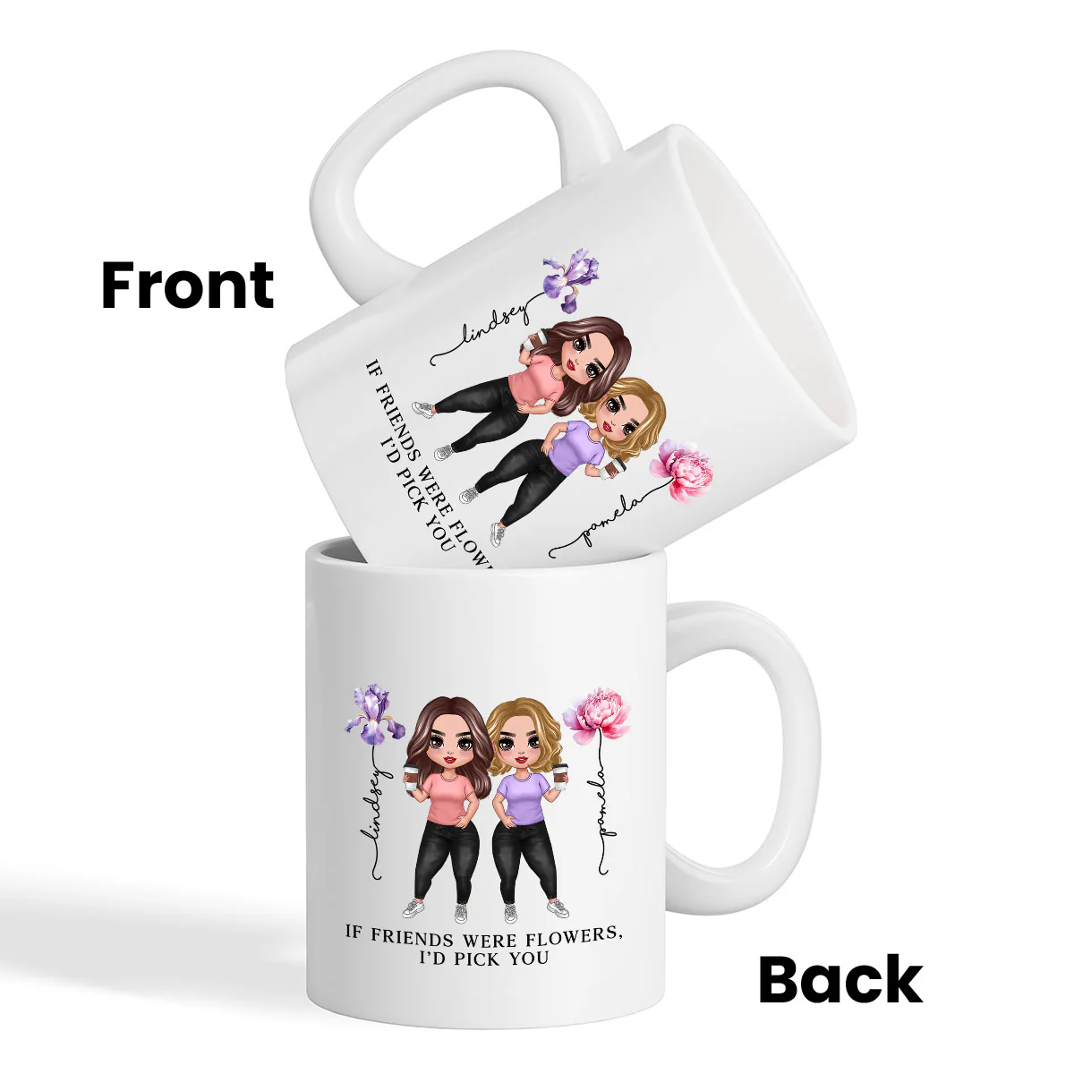 If Friends Were Flowers Birth Month Flowers Gift For Best Friends Besties Personalized Mug - Image 3