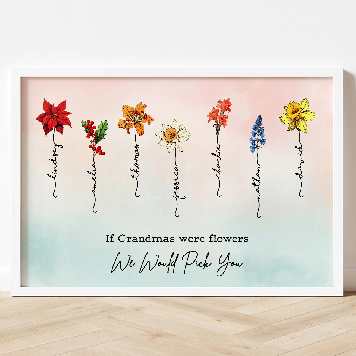 If Grandmas Were Flowers Beautiful Birth Month Flower Personalized Poster, Gift