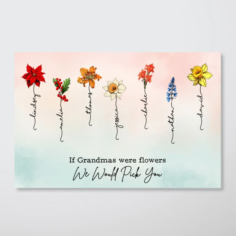 If Grandmas Were Flowers Beautiful Birth Month Flower Personalized Poster, Gift - Image 9