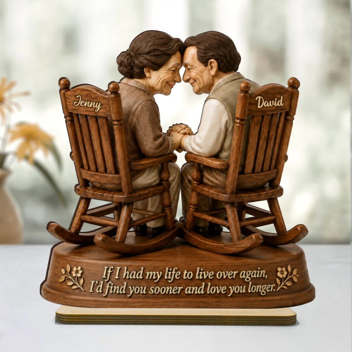 If I Had My Life to Live Again Growing Old Couple - Personalized 2-Layered Wooden Plaque - Anniversary Gift for Her, for Him - Image 10