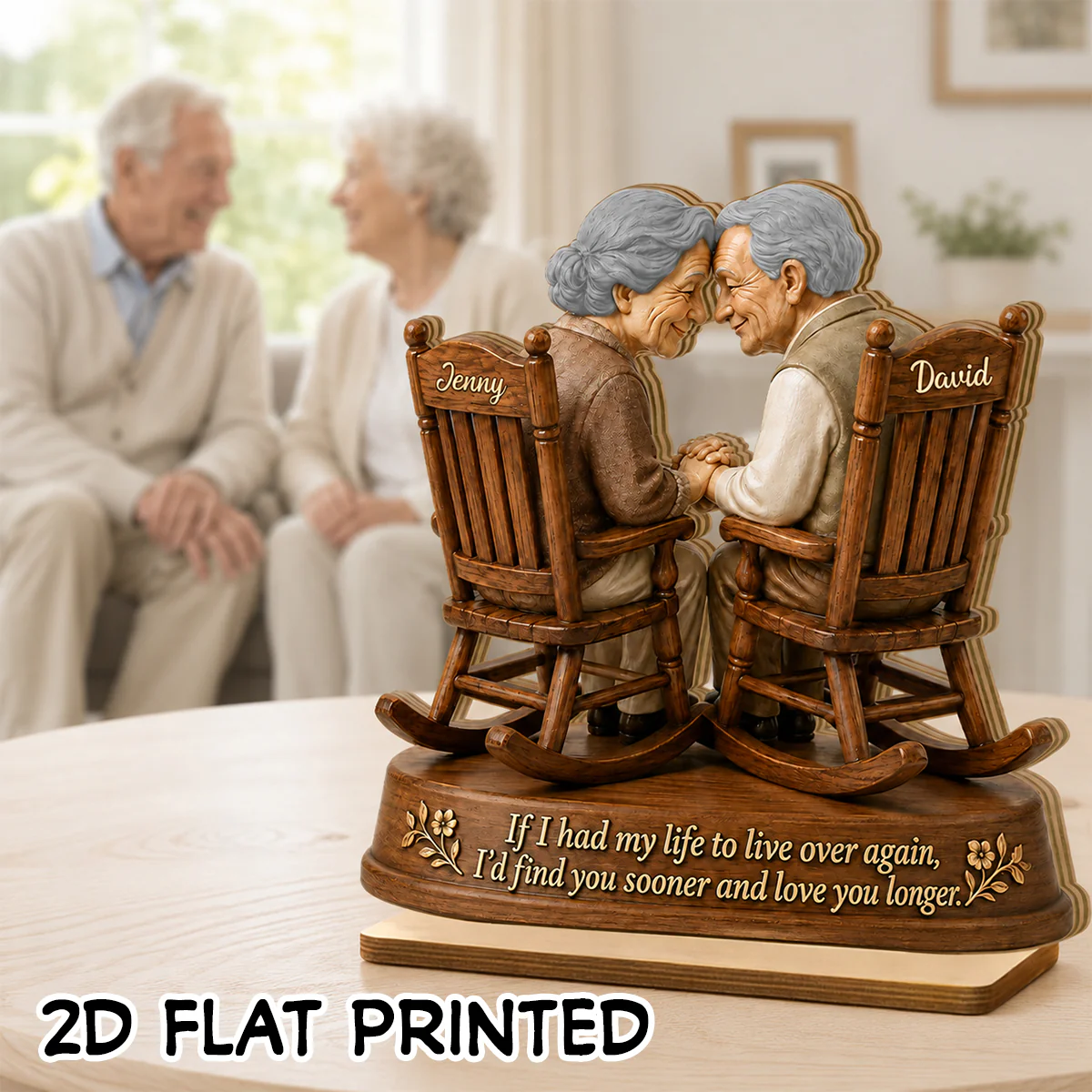 If I Had My Life to Live Again Growing Old Couple - Personalized 2-Layered Wooden Plaque - Anniversary Gift for Her, for Him - Image 2