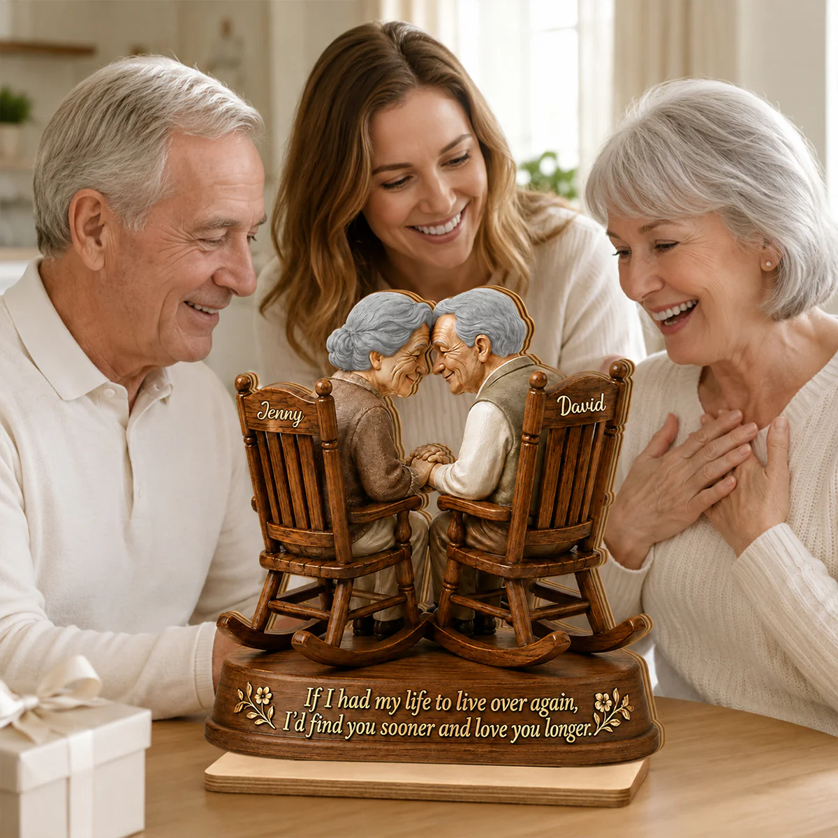 If I Had My Life to Live Again Growing Old Couple - Personalized 2-Layered Wooden Plaque - Anniversary Gift for Her, for Him - Image 3