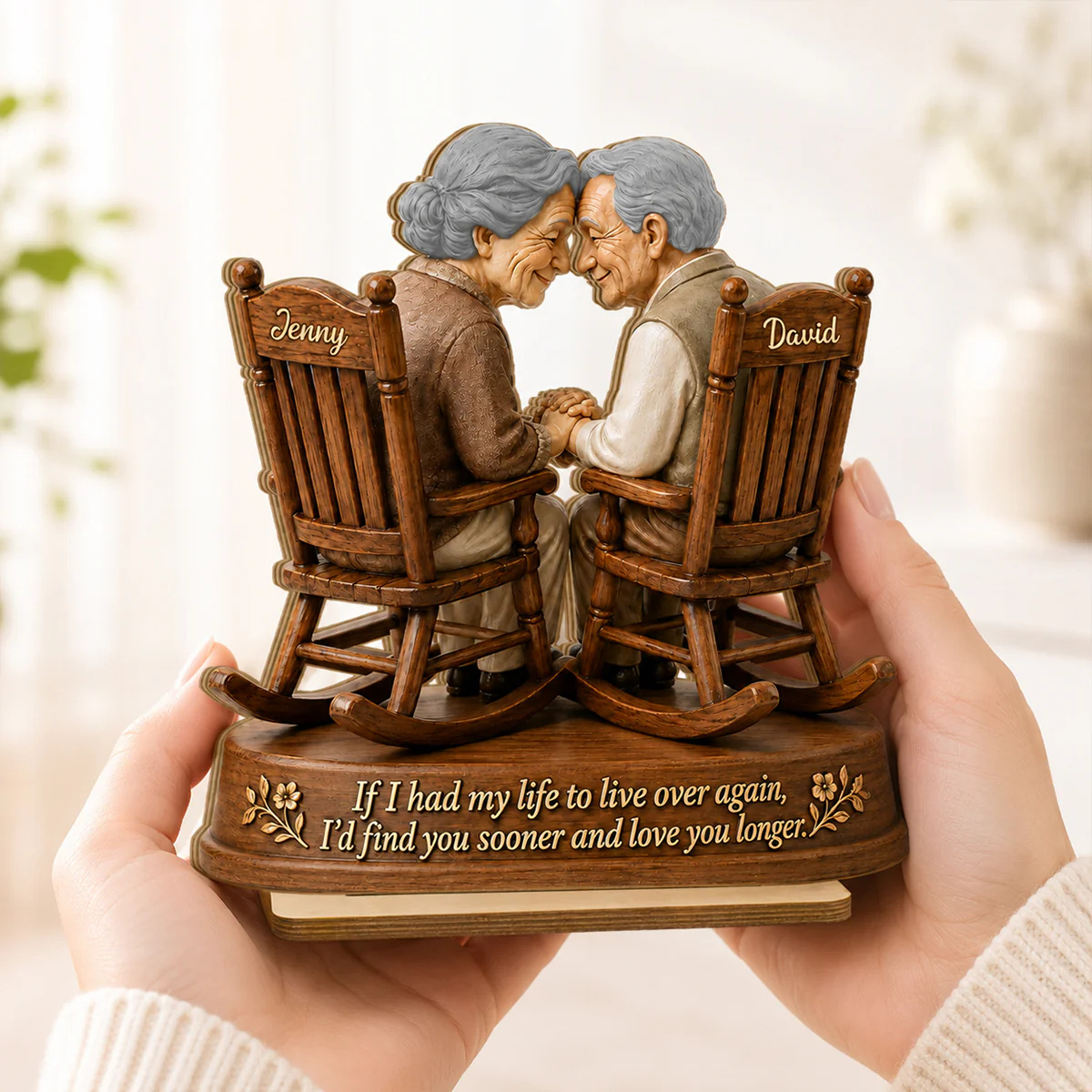 If I Had My Life to Live Again Growing Old Couple - Personalized 2-Layered Wooden Plaque - Anniversary Gift for Her, for Him - Image 6