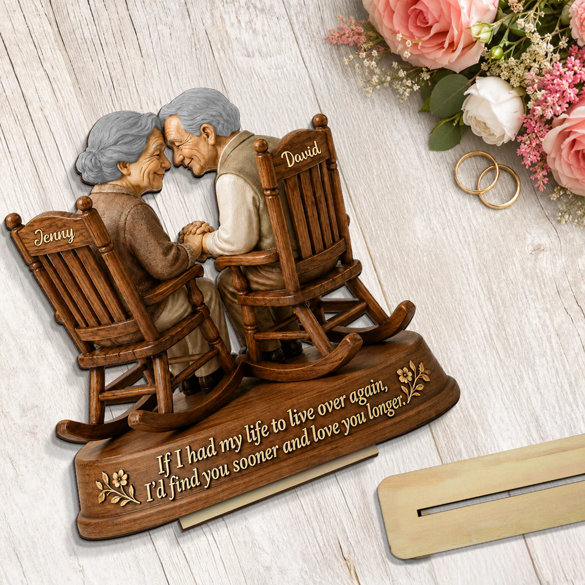 If I Had My Life to Live Again Growing Old Couple - Personalized 2-Layered Wooden Plaque - Anniversary Gift for Her, for Him - Image 7