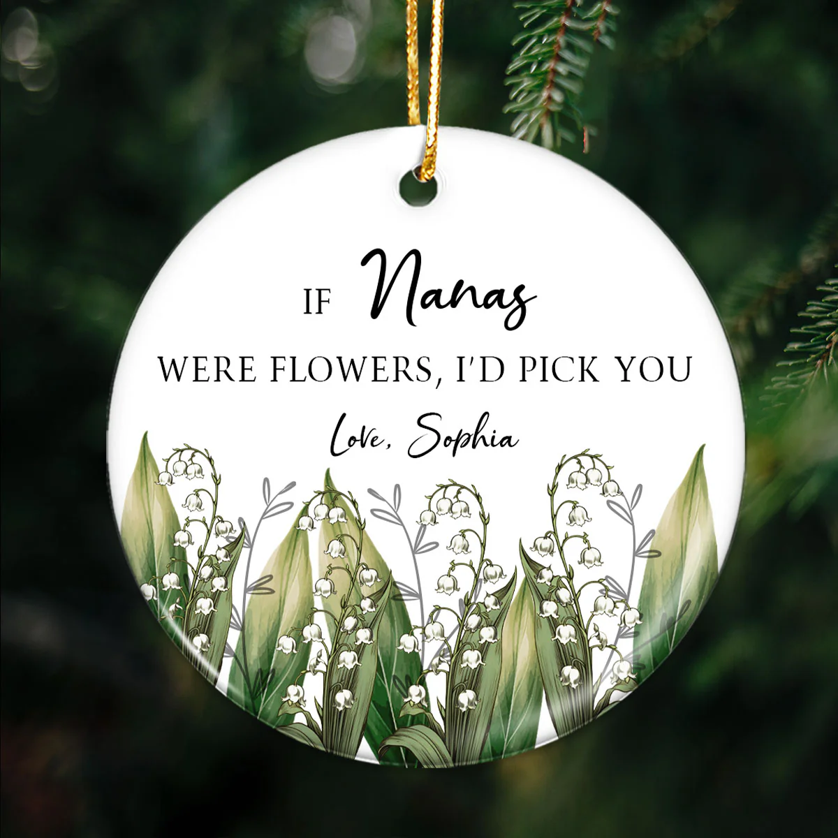 If Nanas Were Flowers Personalized Ceramic Ornament, Heartfelt Christmas Gift For Grandma - Image 2