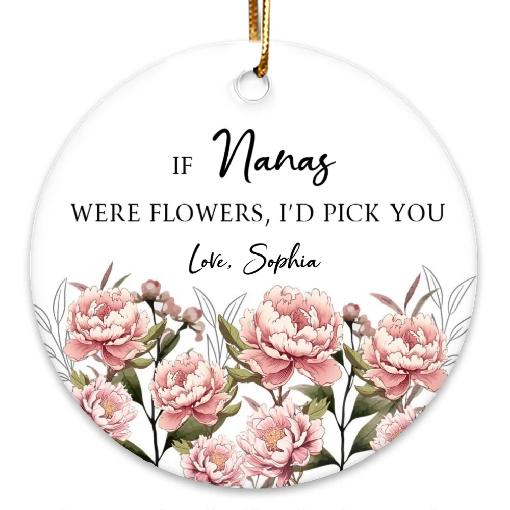 If Nanas Were Flowers Personalized Ceramic Ornament, Heartfelt Christmas Gift For Grandma - Image 7