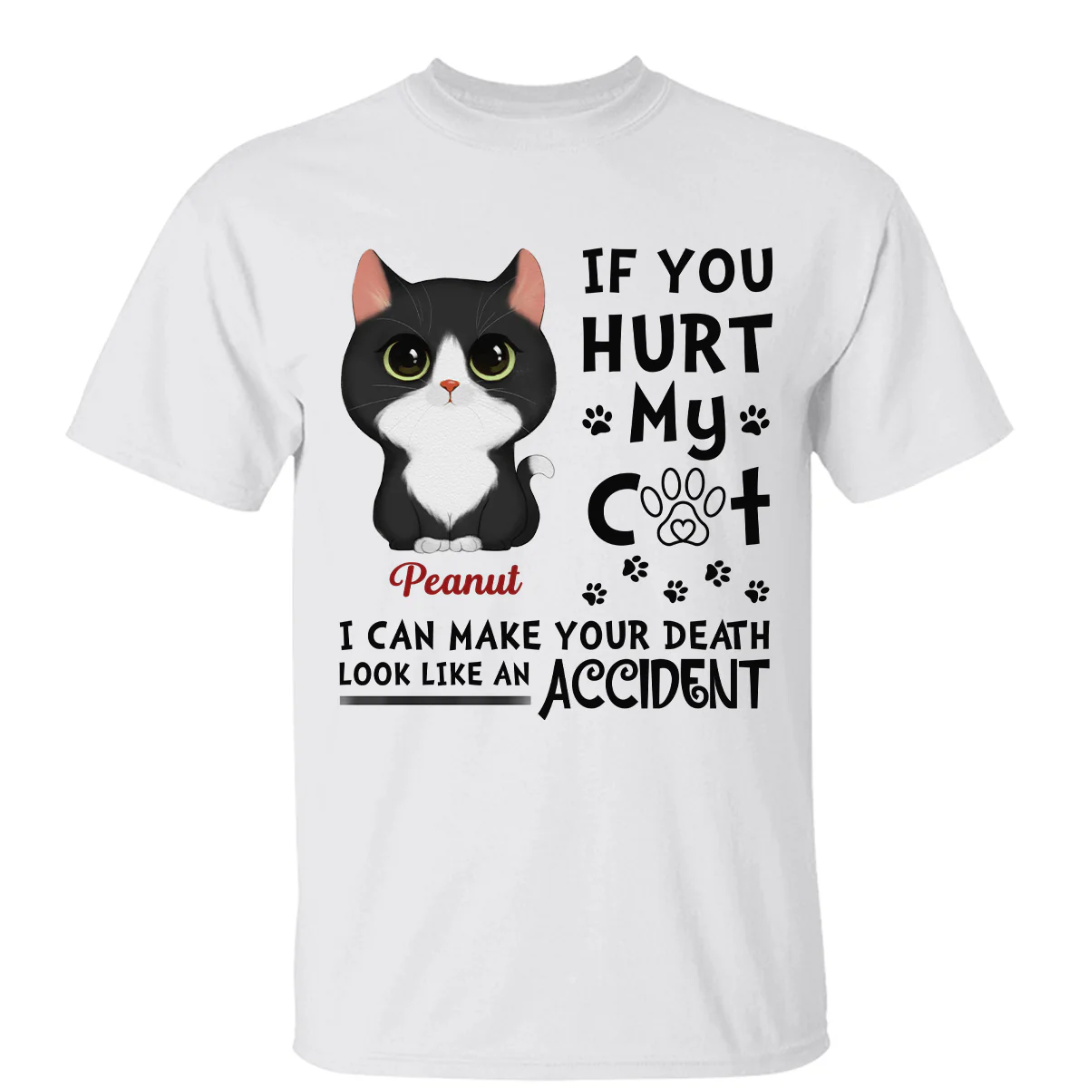 If You Hurt My Cats Watercolor Cute Cats Personalized Shirt