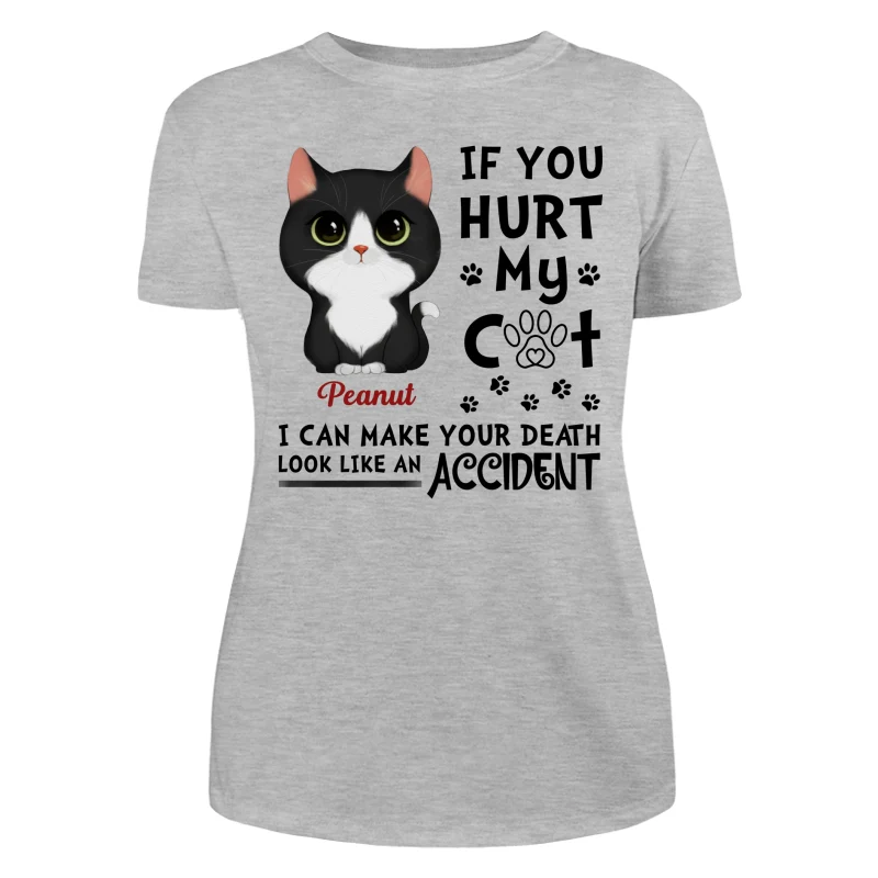If You Hurt My Cats Watercolor Cute Cats Personalized Shirt - Image 10