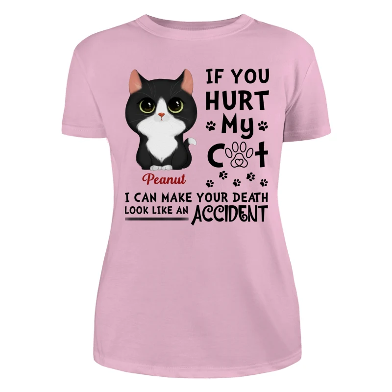 If You Hurt My Cats Watercolor Cute Cats Personalized Shirt - Image 11