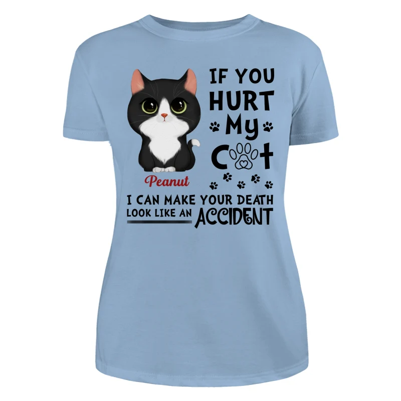 If You Hurt My Cats Watercolor Cute Cats Personalized Shirt - Image 12