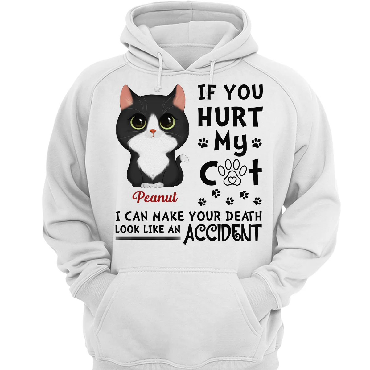 If You Hurt My Cats Watercolor Cute Cats Personalized Shirt - Image 3