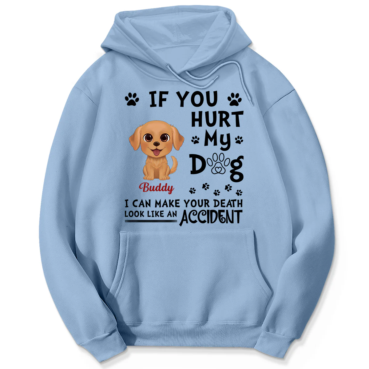 If You Hurt My Watercolor Cute Dogs Personalized Shirt - Image 5