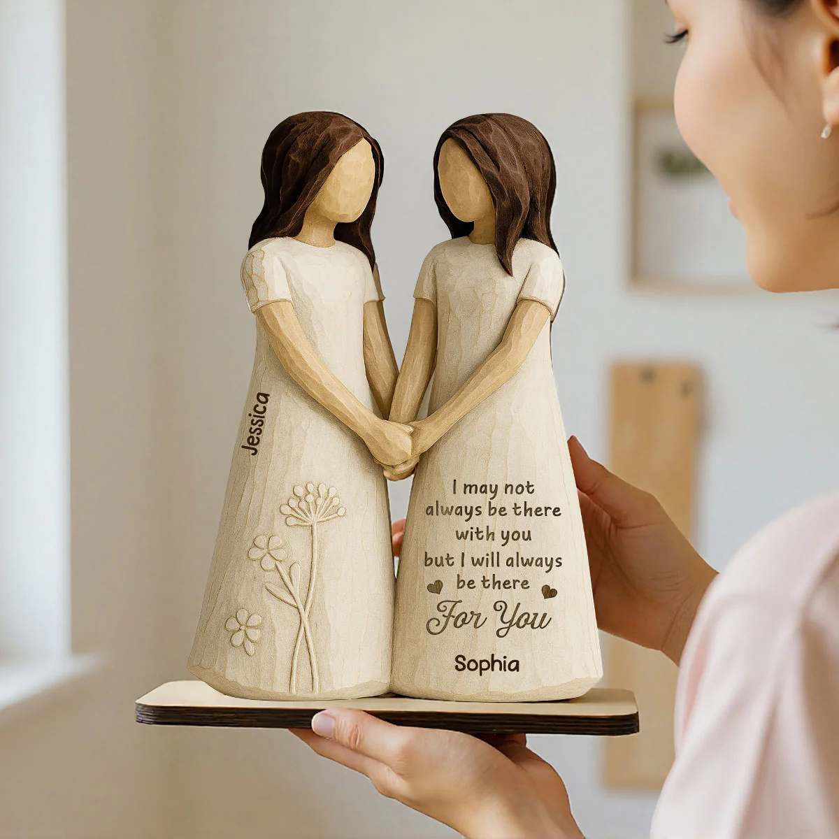I'll Always Be There For You 3D Effect - Personalized 2-Layered Wooden Plaque - Gift for Besties, Best Friends - Image 4