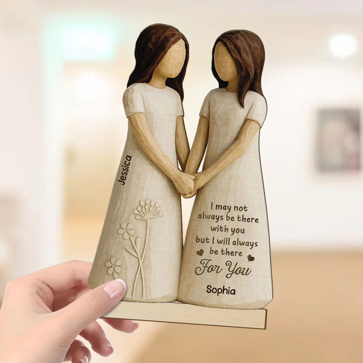 I'll Always Be There For You 3D Effect - Personalized 2-Layered Wooden Plaque - Gift for Besties, Best Friends - Image 5
