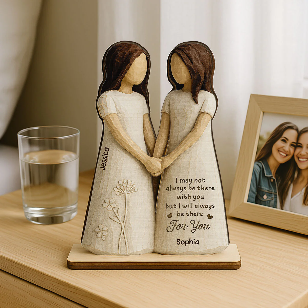 I'll Always Be There For You 3D Effect - Personalized 2-Layered Wooden Plaque - Gift for Besties, Best Friends - Image 6
