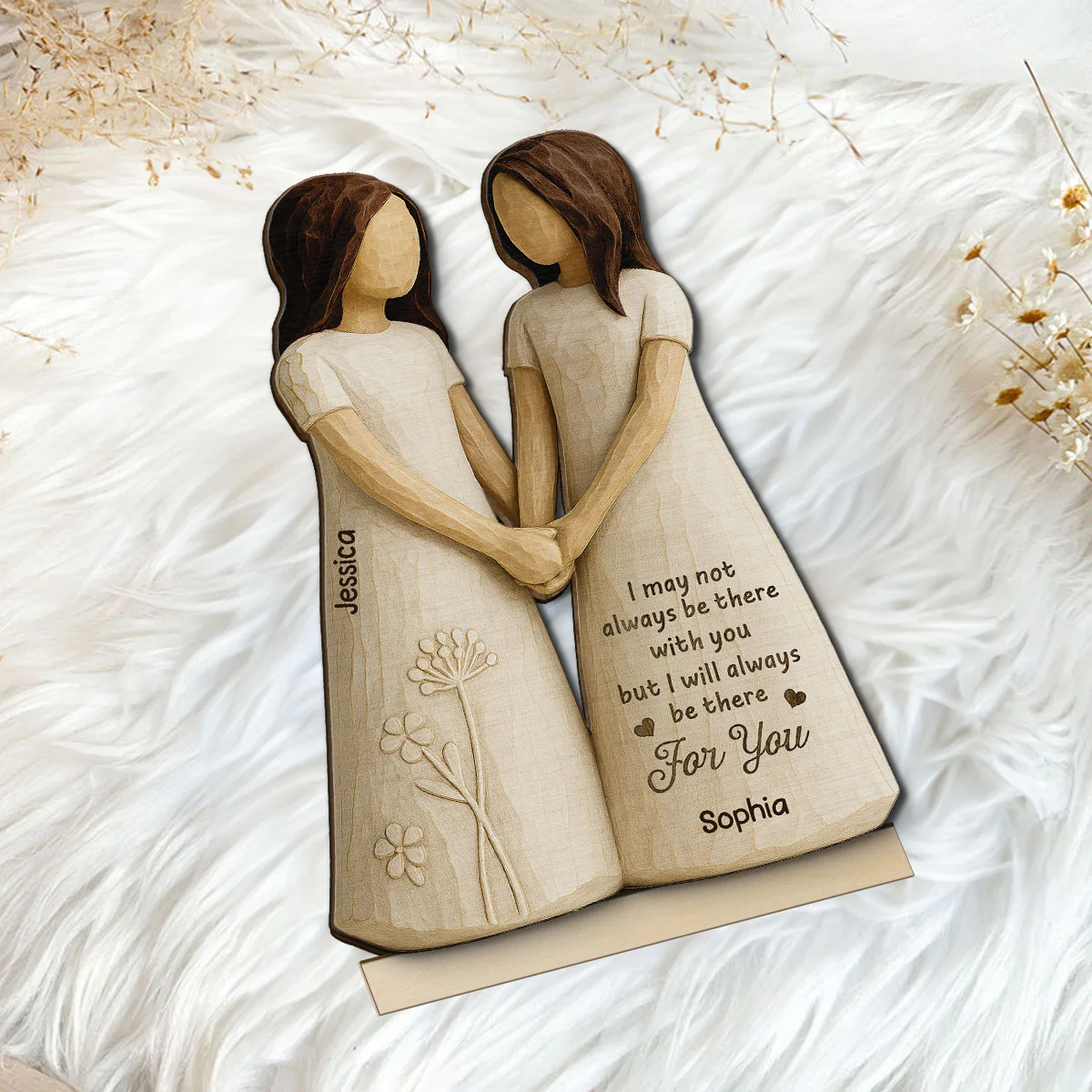 I'll Always Be There For You 3D Effect - Personalized 2-Layered Wooden Plaque - Gift for Besties, Best Friends - Image 7