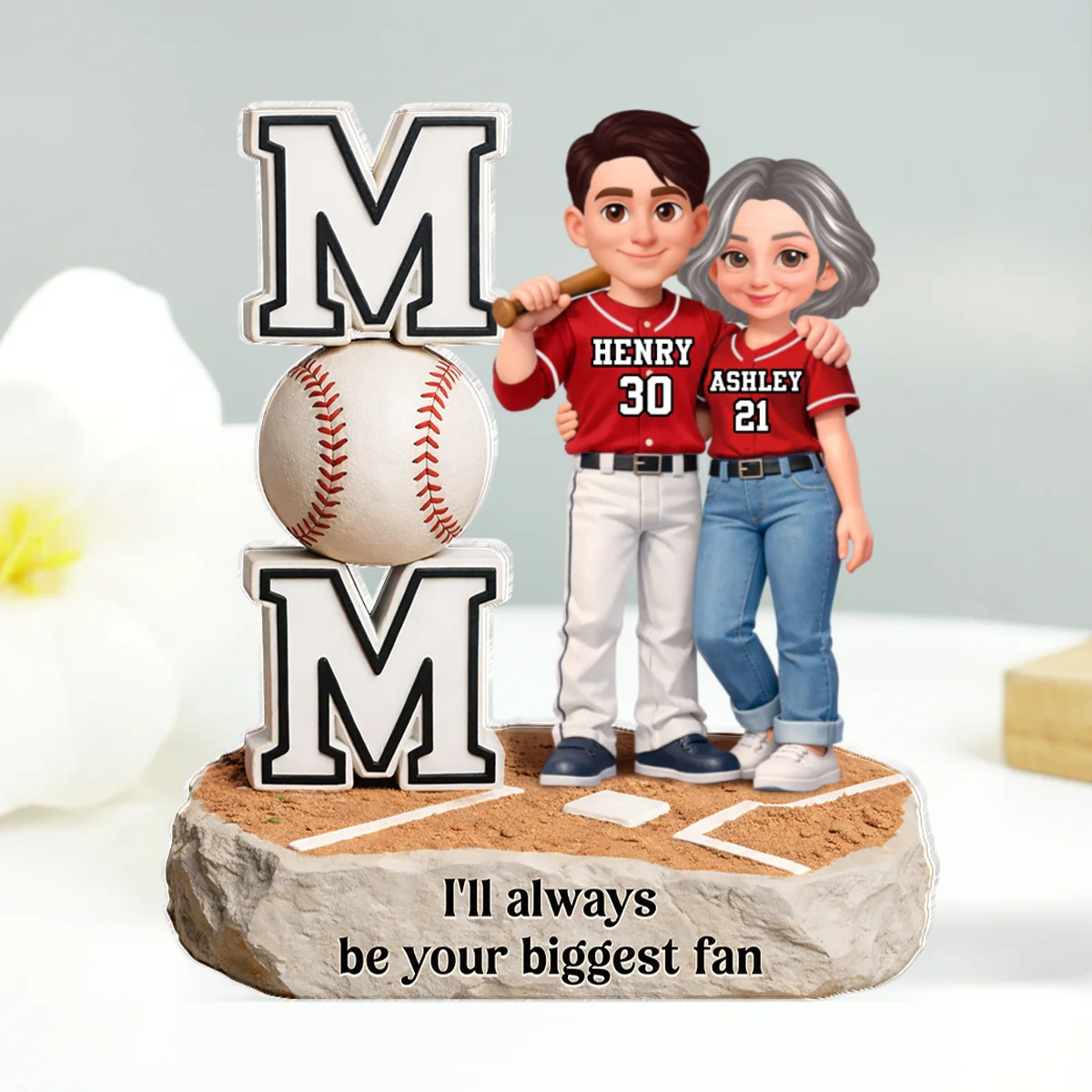 I'll Always Be Your Biggest Fan Mom Daughter Son Baseball - Personalized Acrylic Block Plaque - Heartfelt Gift For Baseball Mom - Image 8