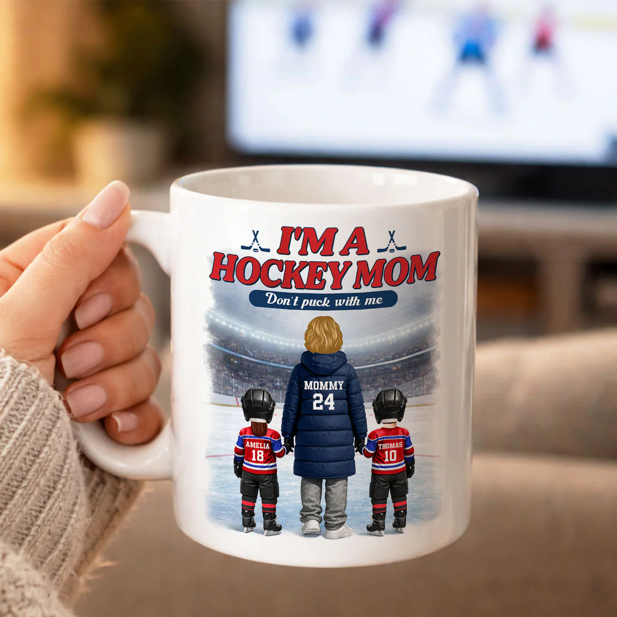 I'm A Hockey Mom And Her Kids - Personalized Mug - Heartfelt Gift For Hockey Mom, Gift For Wife - Image 3