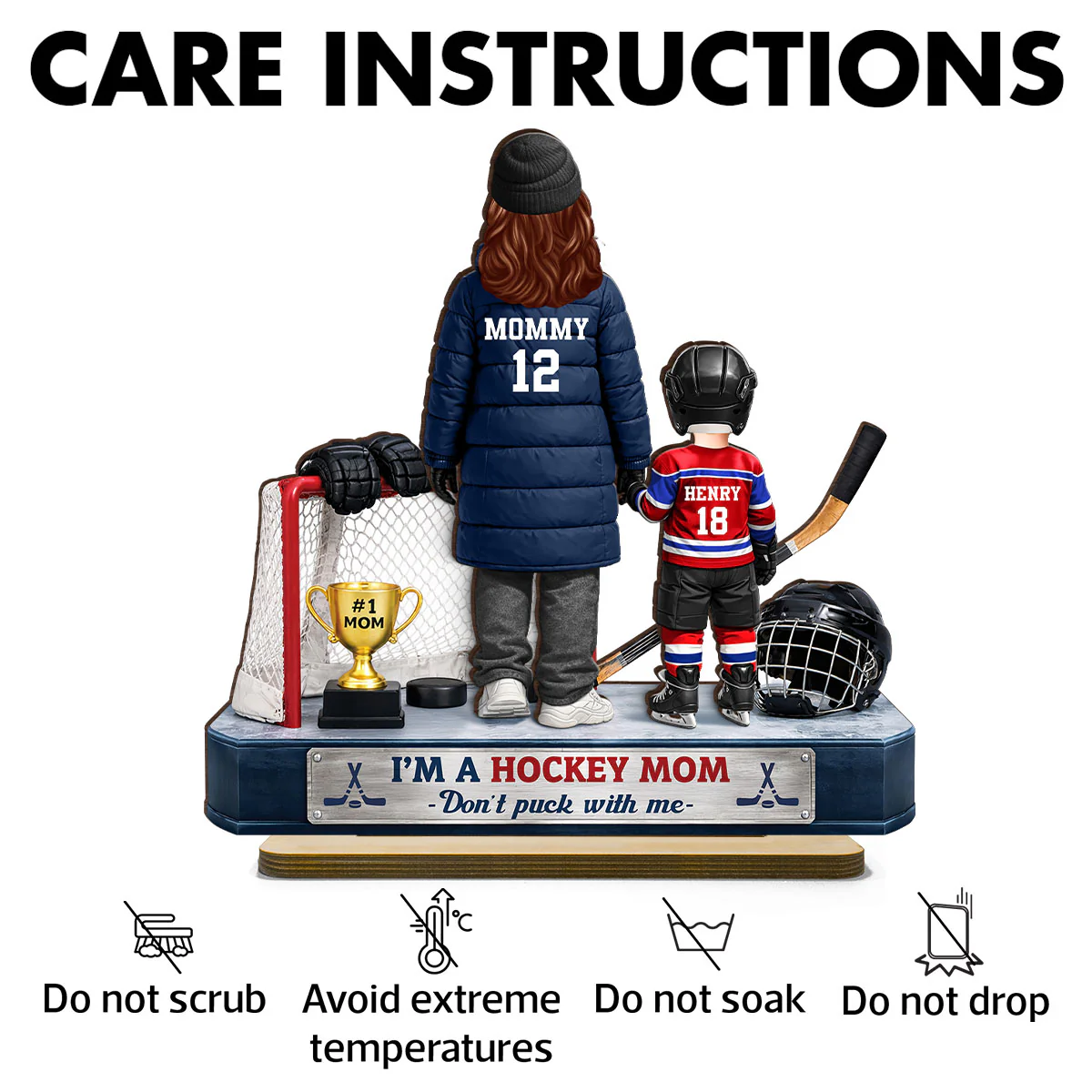 I'm A Hockey Mom And Kids - Personalized 2-Layered Wooden Plaque - Mother's Day Gift for Hockey Mom - Image 10