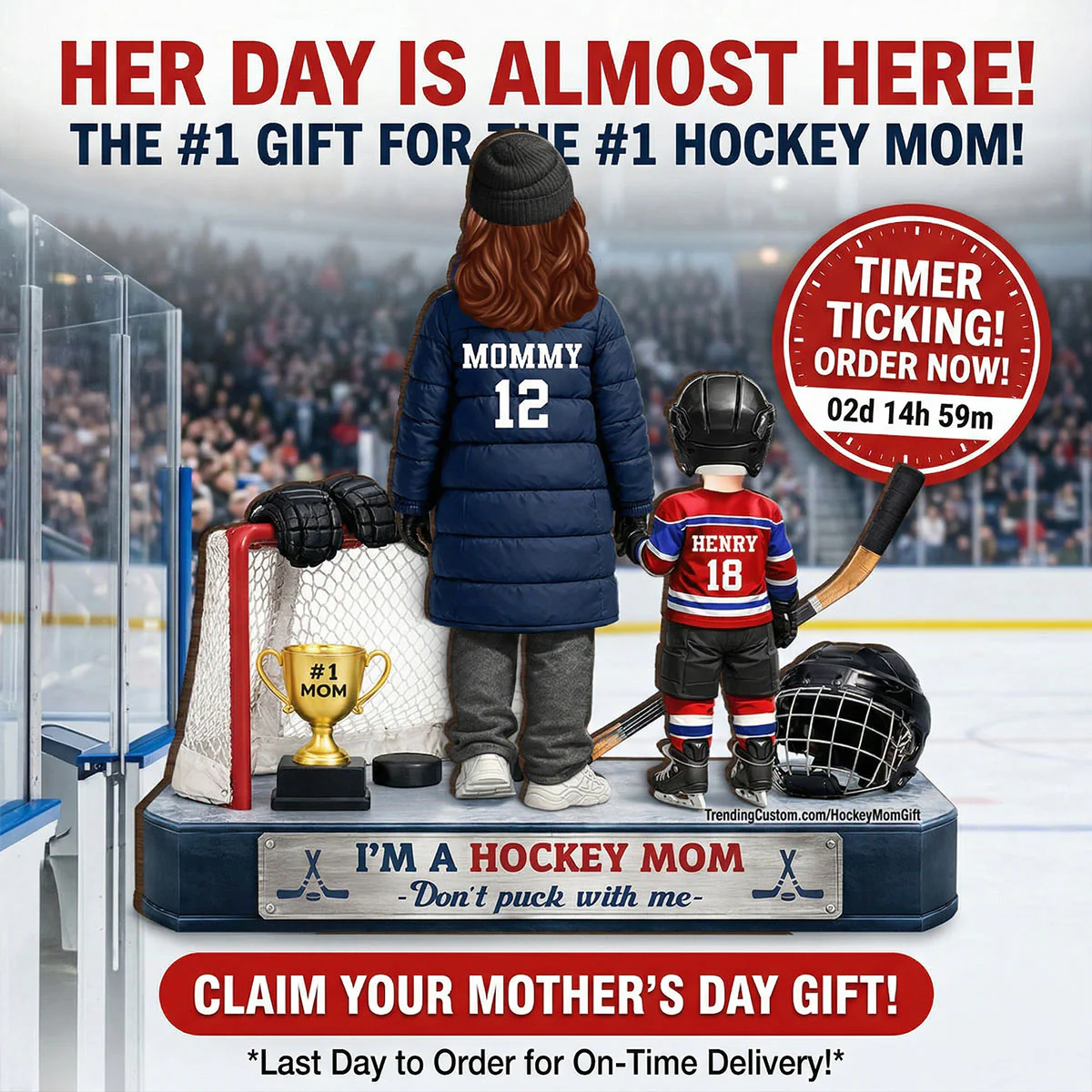 I'm A Hockey Mom And Kids - Personalized 2-Layered Wooden Plaque - Mother's Day Gift for Hockey Mom - Image 12