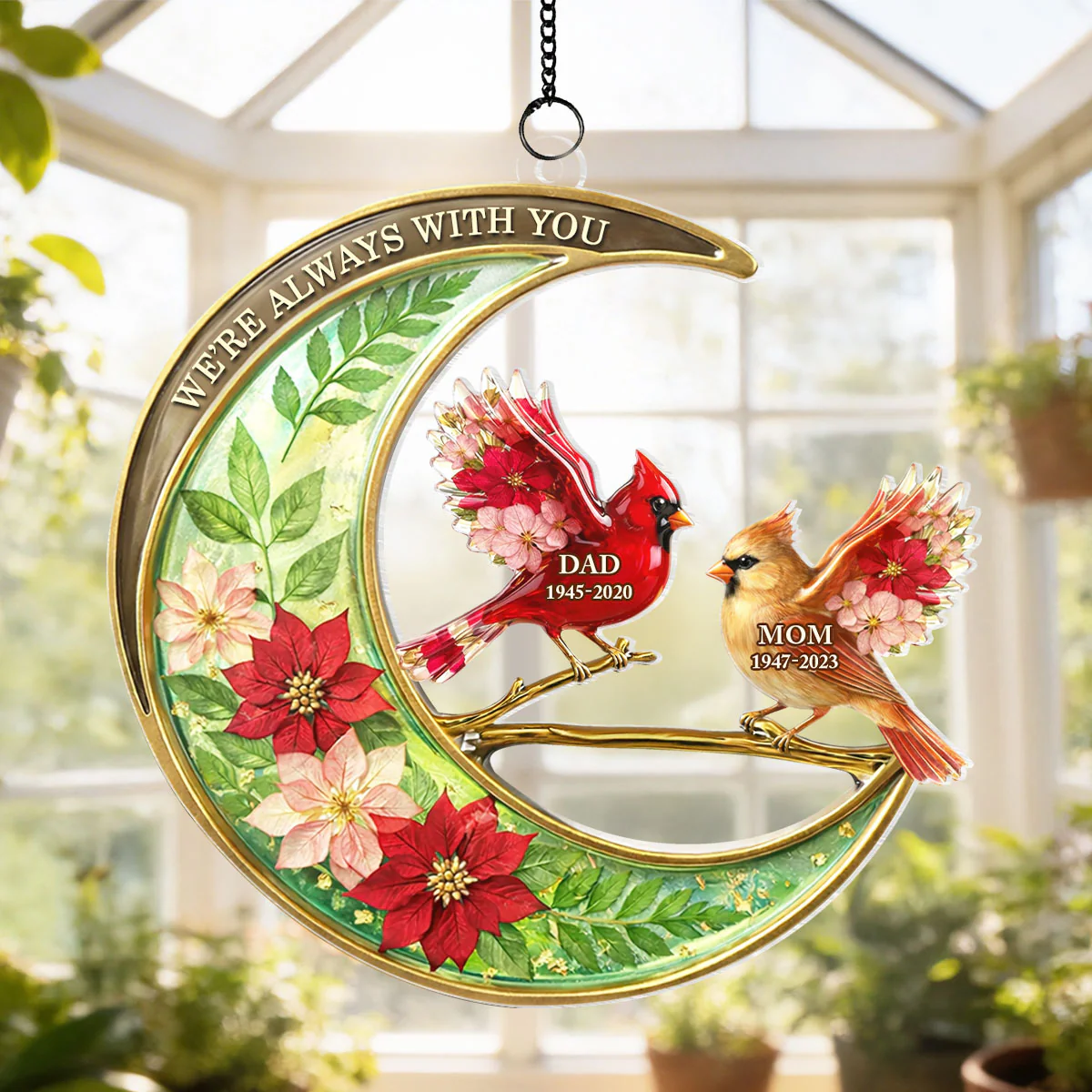 I'm Always With You Memorial - Personalized Suncatcher Ornament - Heartfelt Remembrance Keepsake for Loved Ones - Image 5