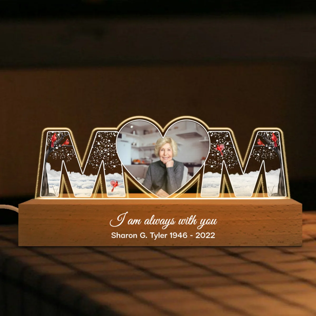 I'm Always With You, Memorial Sympathy Gift, Photo Personalized LED Night Light - Image 7