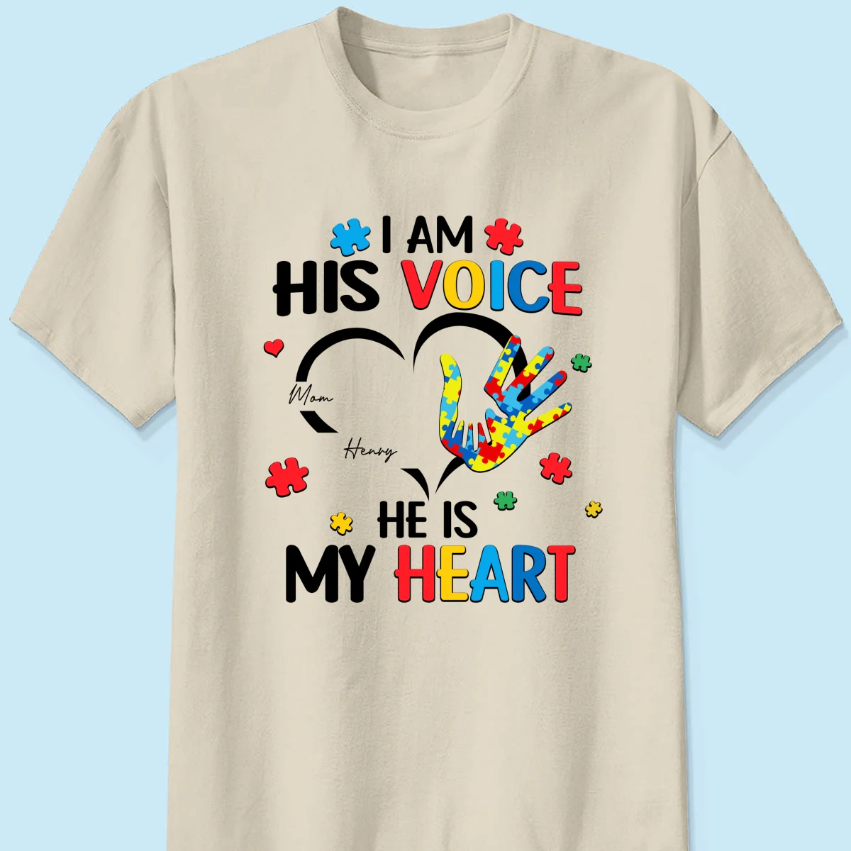 I'm His Voice He's My Heart Autism - Personalized Shirt - Autism Awareness - Image 10